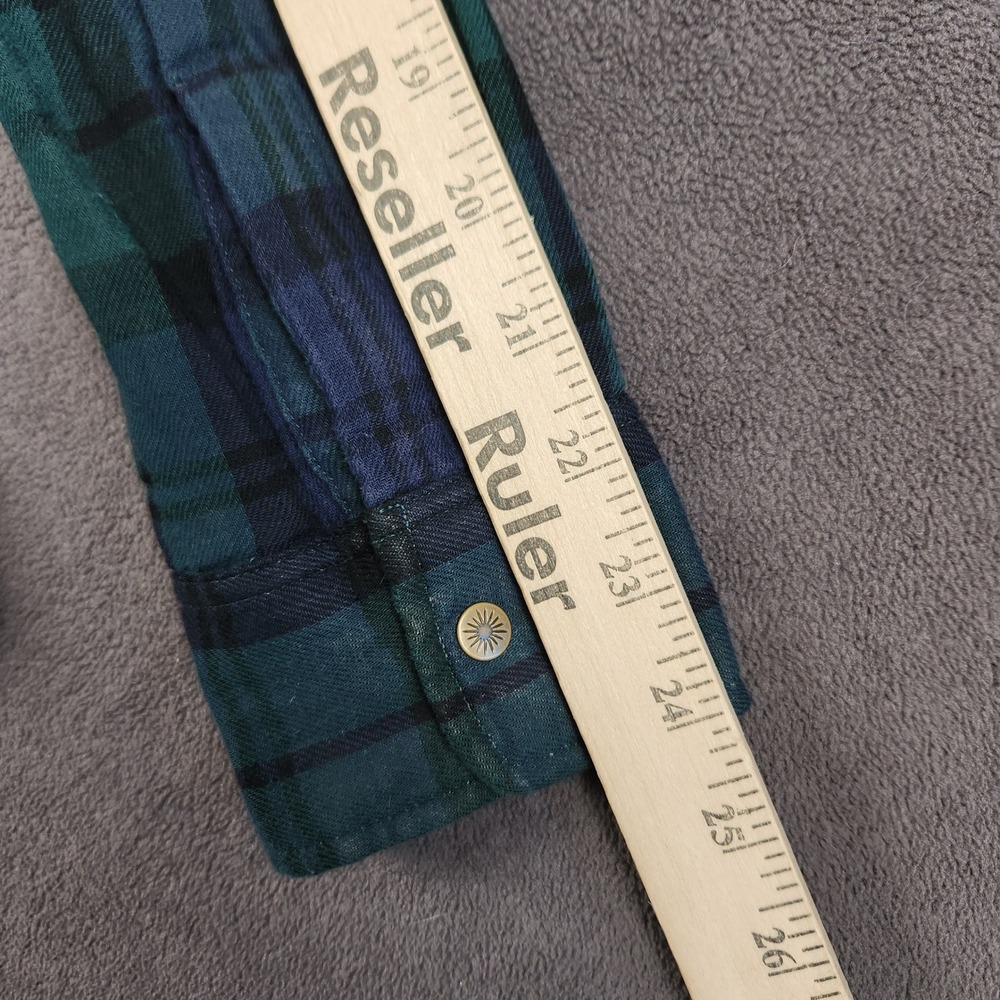 Faherty Reversible Shirt Womens Small Green Blue Plaid Long Sleeve Button Up - Picture 8 of 9